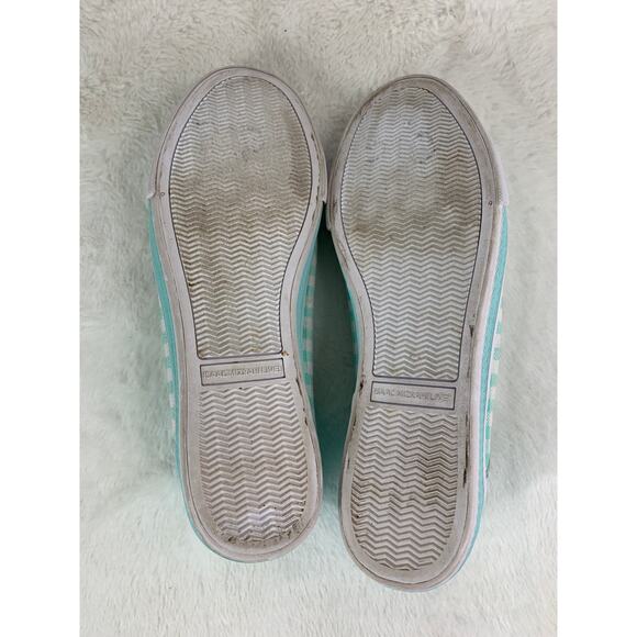 Isaac Mizrahi Live Imfifi Canvas Checkered Teal White Women’s Shoes Size 9 - Picture 10 of 10